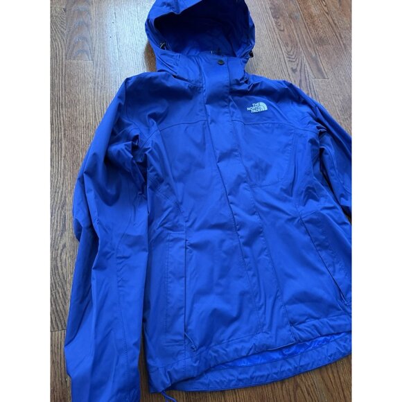 North Face Water Wind Proof Parka Light Jacket  Womens Size S Blue Hood - Picture 3 of 12